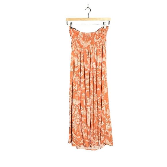 H&M Orange Apricot Floral HalterTop Tie Dress Casual Summer Vacation Beach Small - Picture 4 of 6